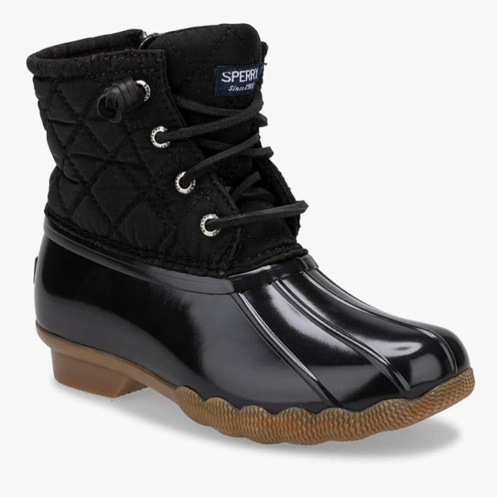 Sperry Unisex  Saltwater Boot, Black, 3 Big Kid US